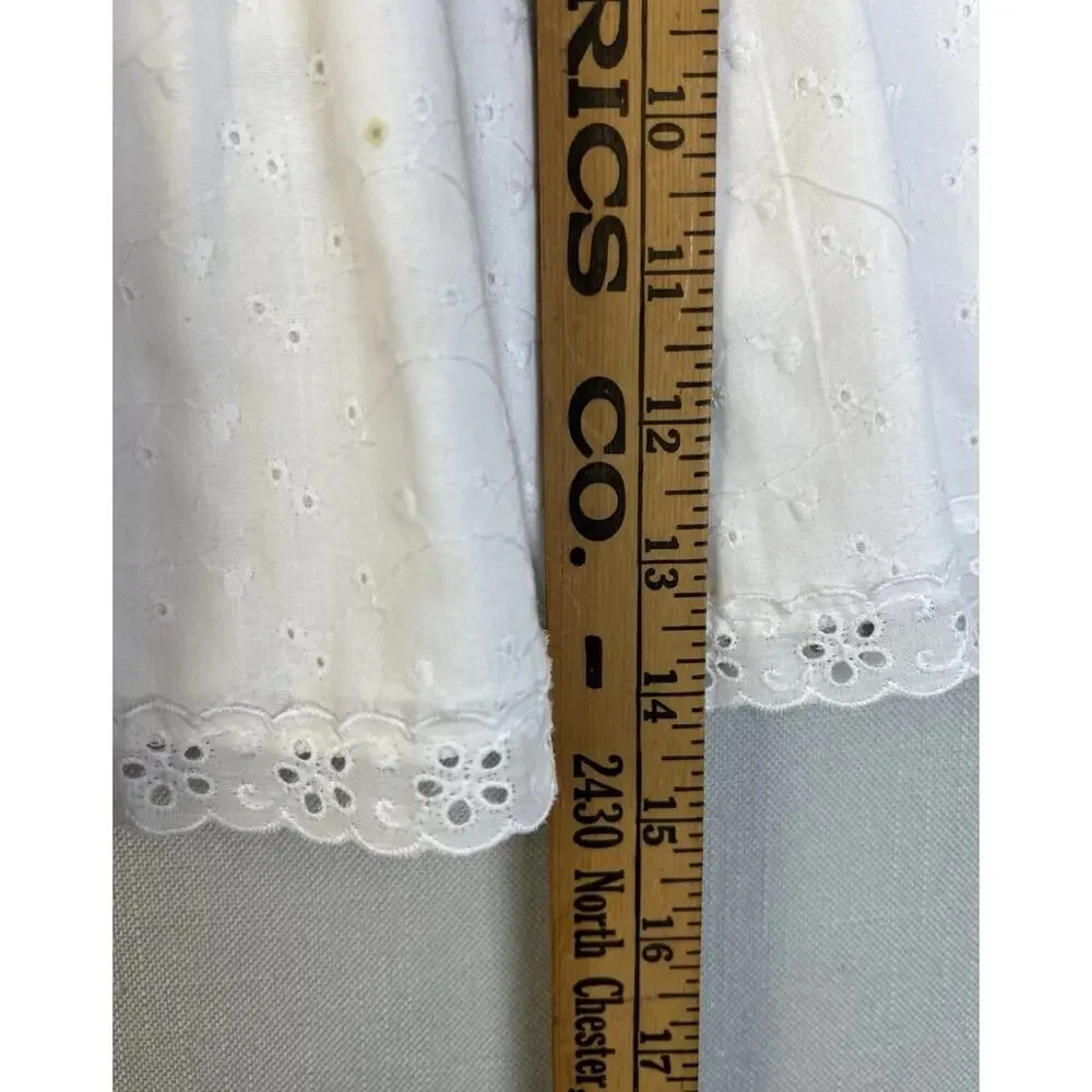 C. I Castro & Co Dress Baby Girl 12 Mos White Pink Eyelet Puffed Sleeves Party